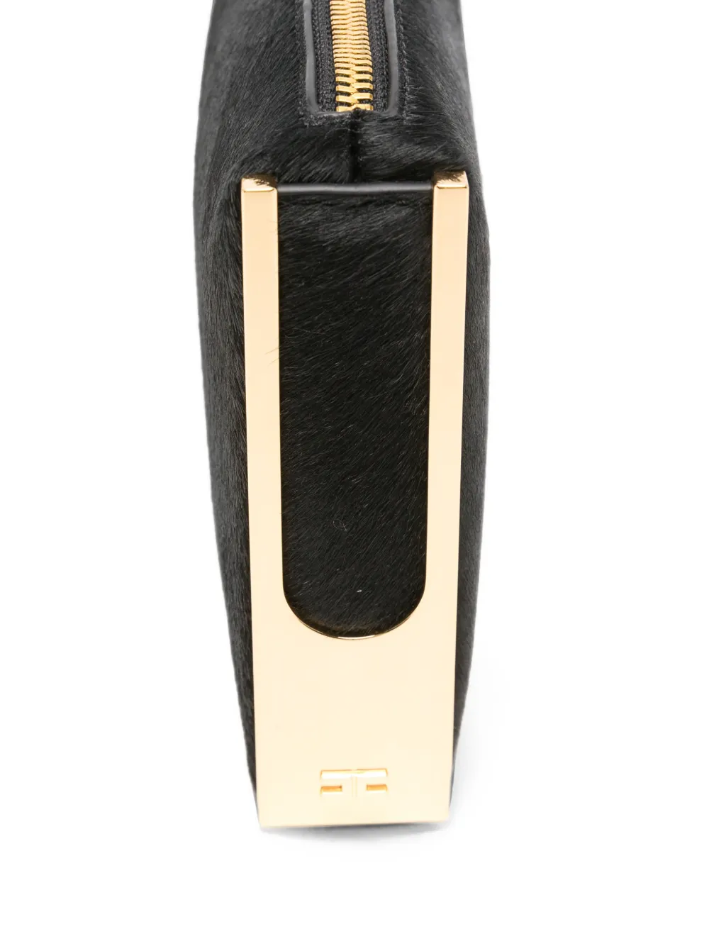 Elisabetta Franchi Leren clutch Zwart