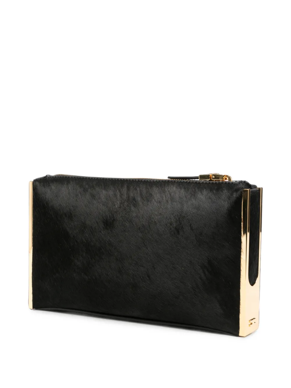 Elisabetta Franchi Leren clutch Zwart