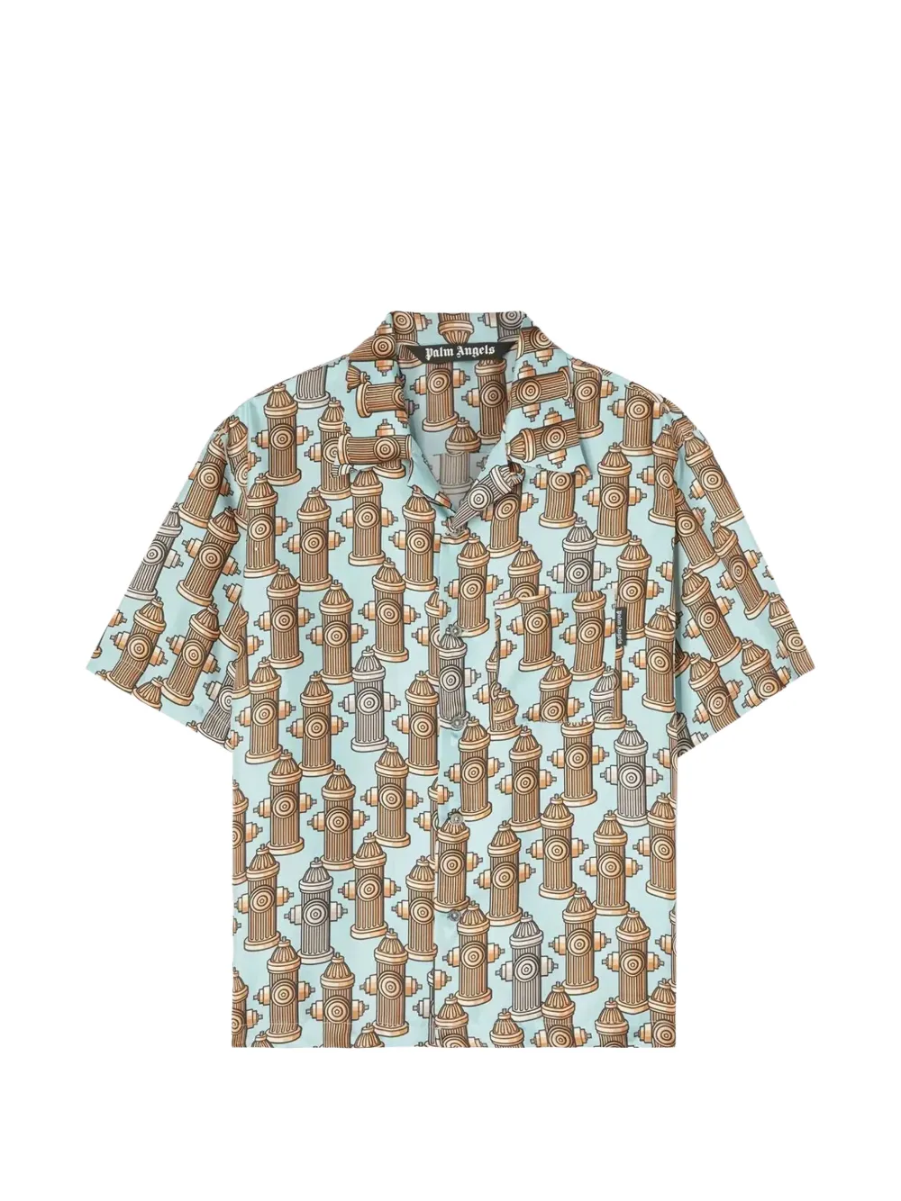 Palm Angels Overhemd met brandkraan-print Blauw