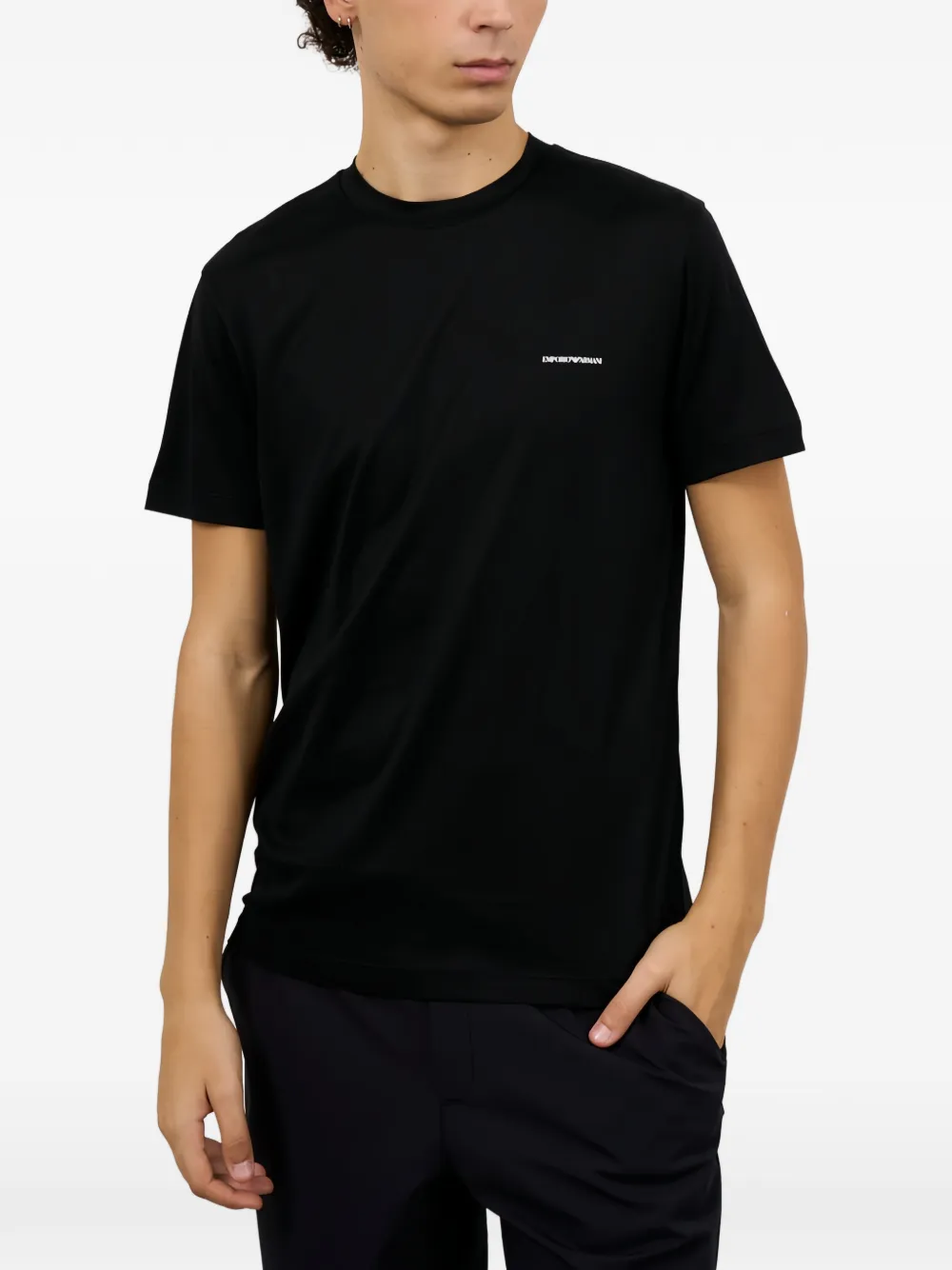 Emporio Armani T-shirt met logoprint Zwart