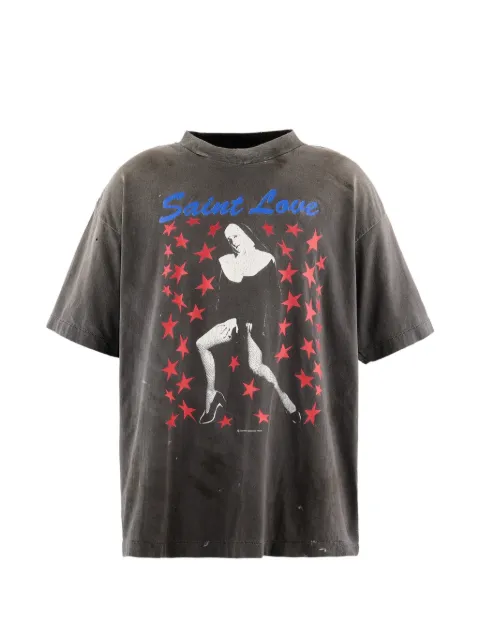 SAINT MXXXXXX graphic-print distressed T-shirt