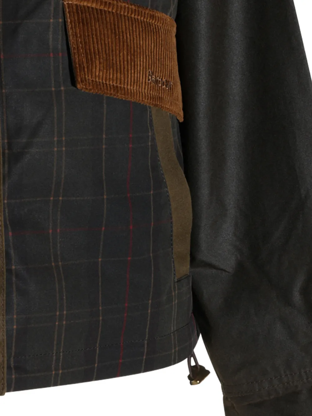 Barbour Irene check-pattern corduroy-collar jacket Groen