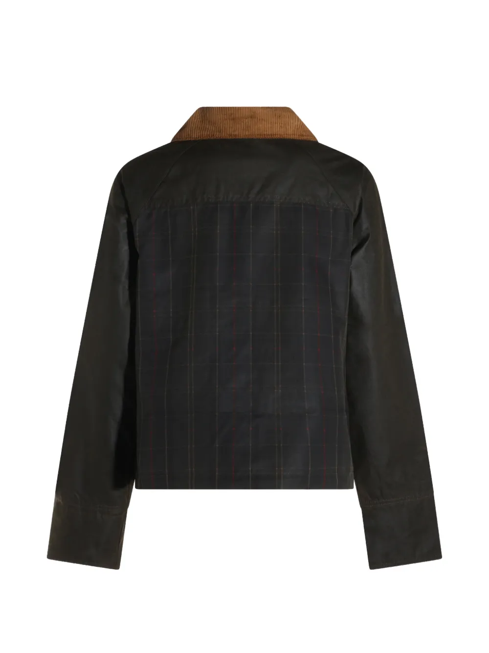 Barbour Irene check-pattern corduroy-collar jacket Groen