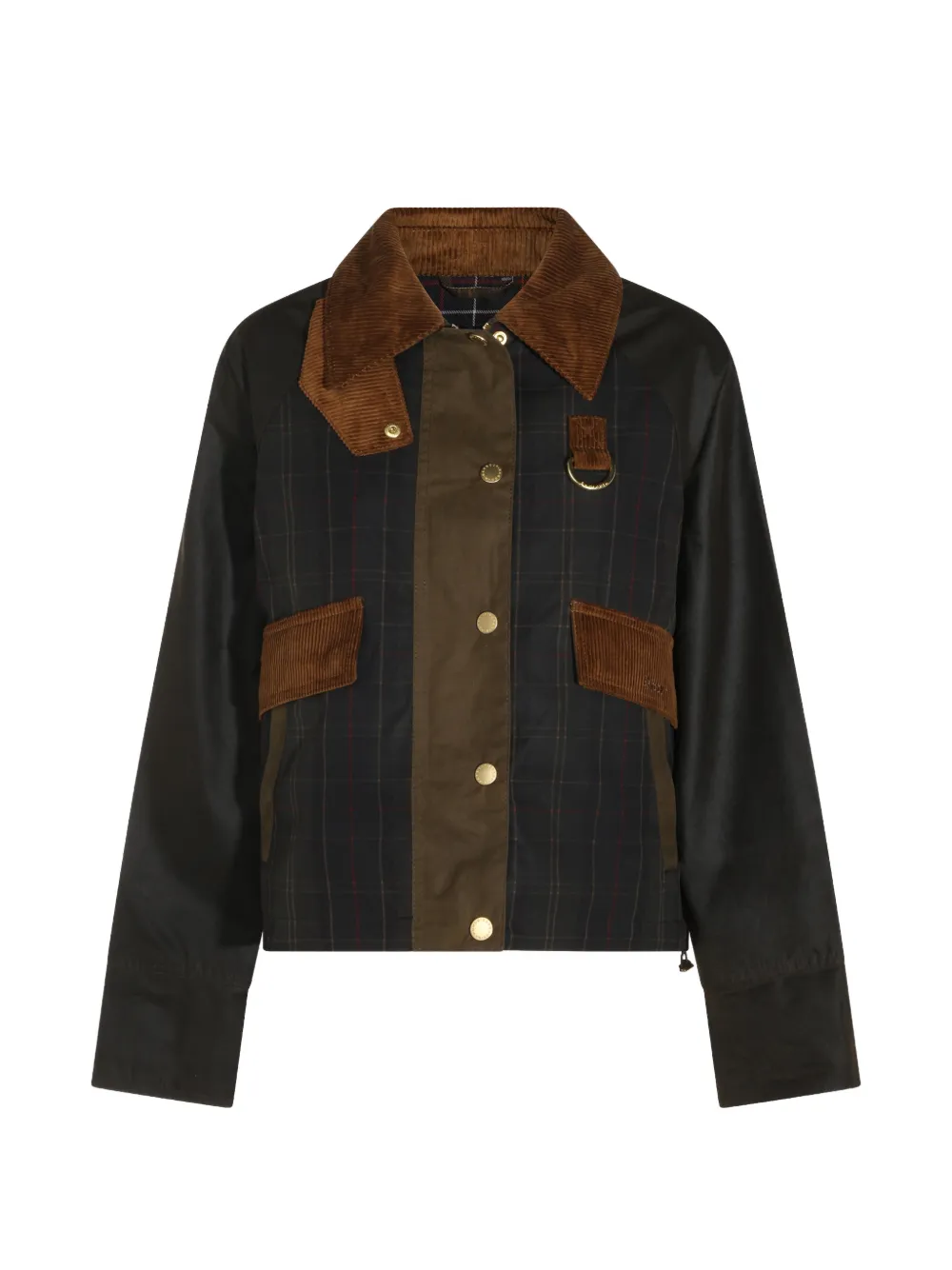 Barbour Irene check-pattern corduroy-collar jacket