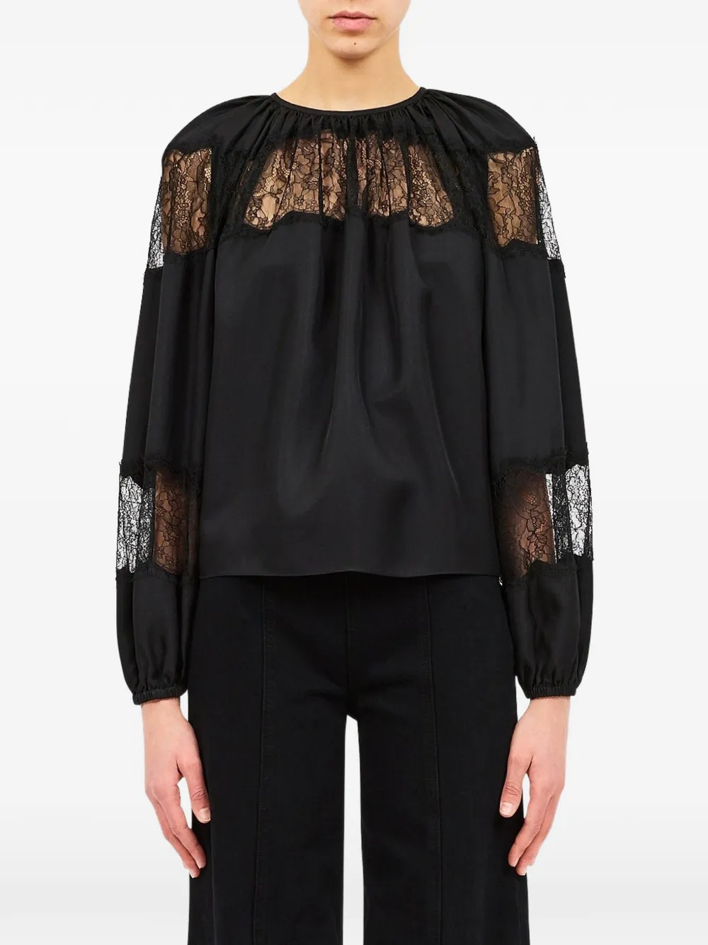 Ulla Johnson Bess lace-trimmed silk blouse