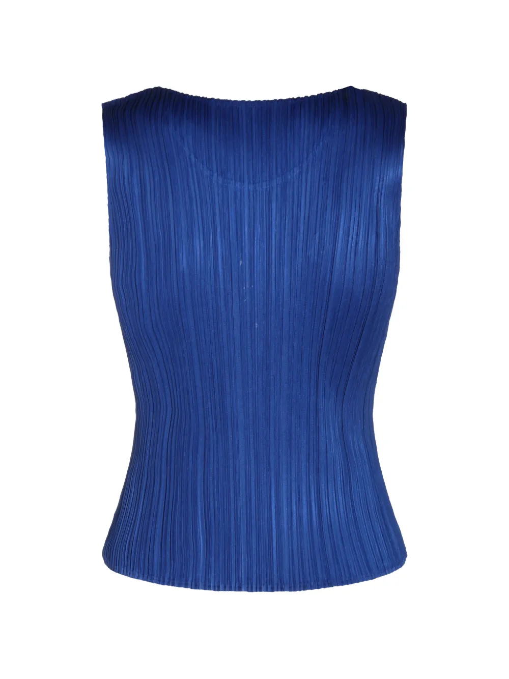 Pleats Please Issey Miyake pleated sleeveless top Blauw