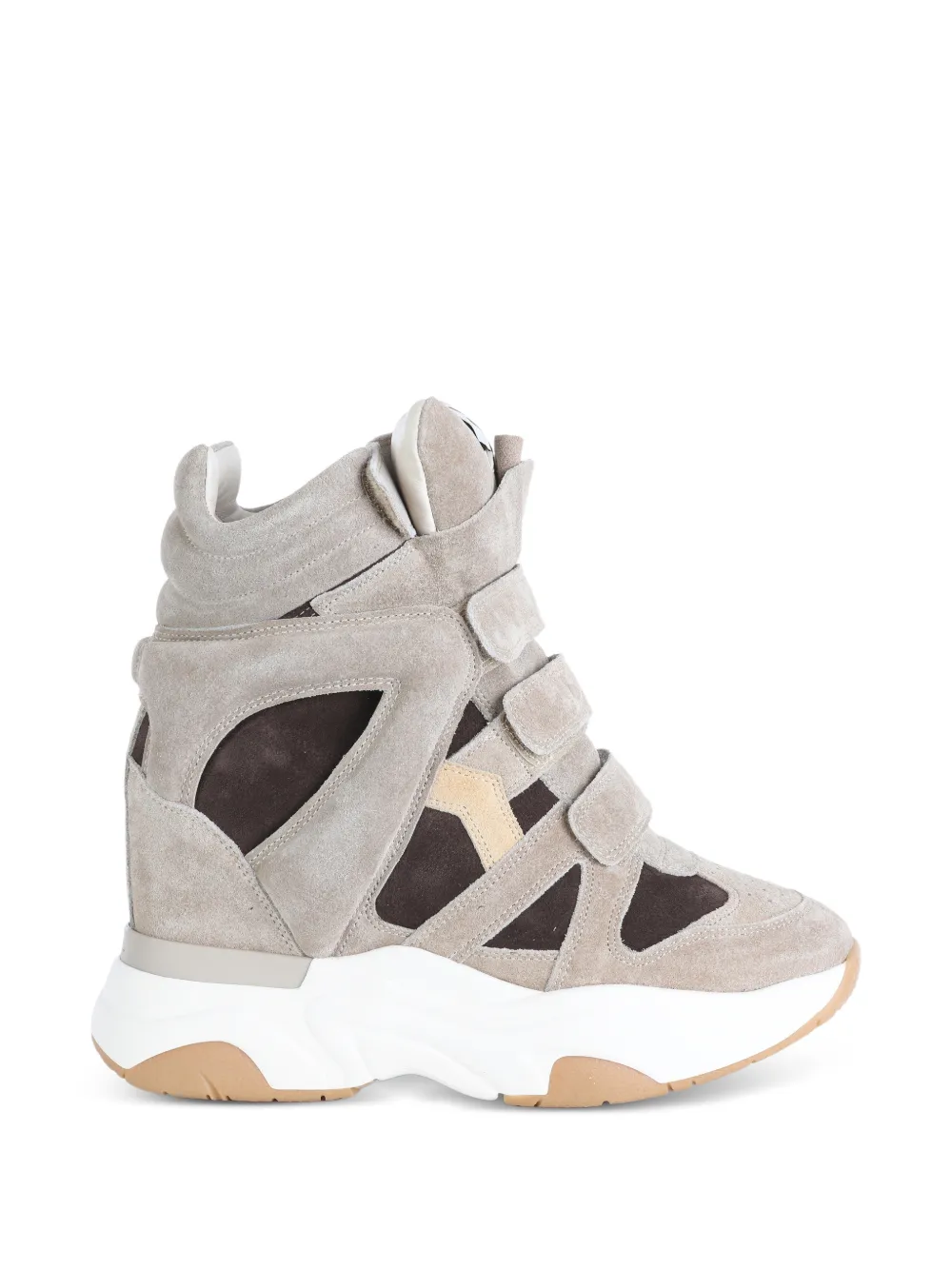 ISABEL MARANT touch-strap wedge sneakers - Toni neutri