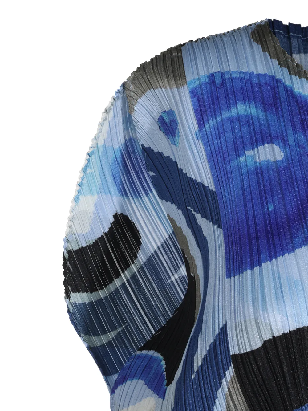 Pleats Please Issey Miyake Roll geplooide blouse met abstracte print Blauw