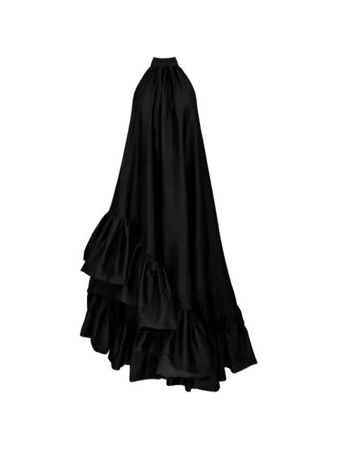 AZEEZA Lucas Duppioni ruffled maxi gown