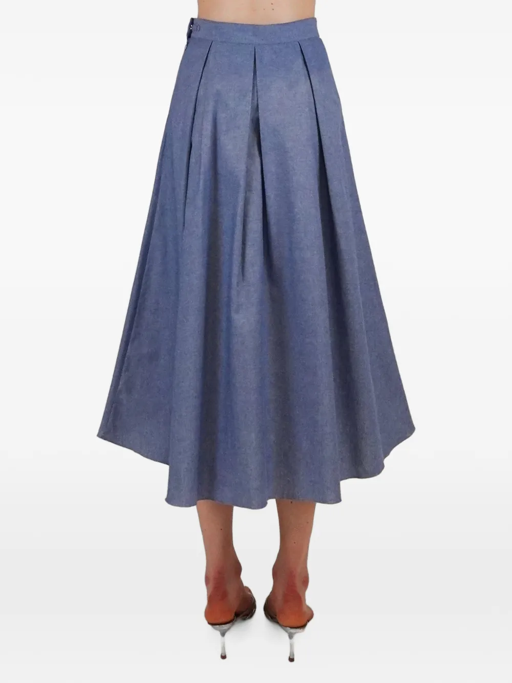 AZEEZA Sheridan midi-plooirok Blauw