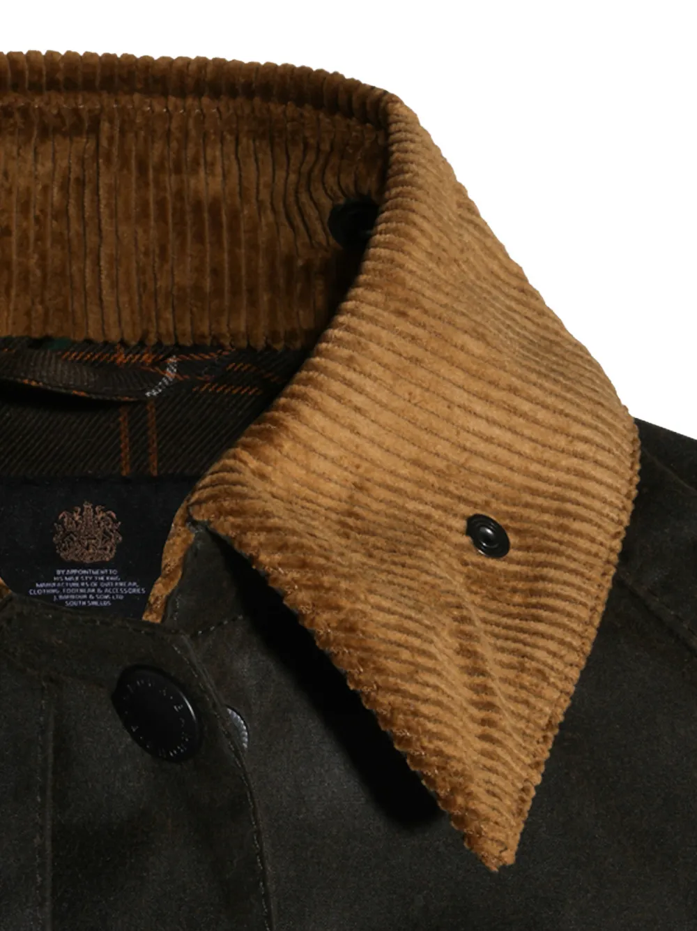 Barbour Bedale gewaxt jack met ribfluwelen kraag Bruin