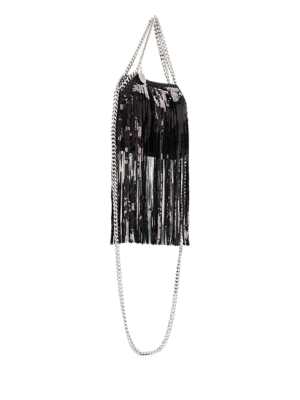 Stella McCartney Falabella schoudertas met pailletten en franje Zwart