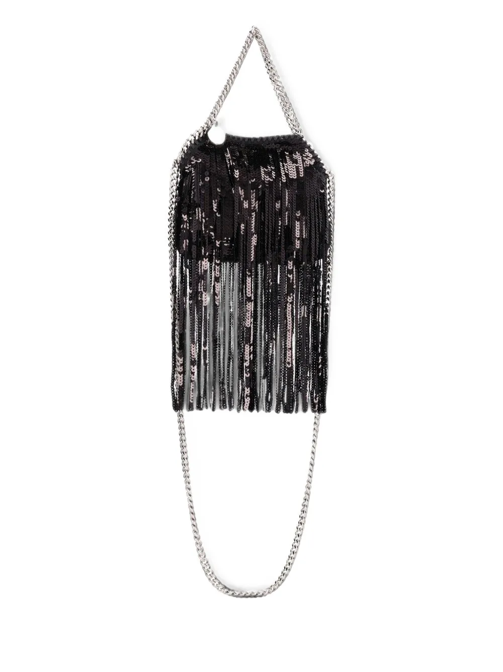 Stella McCartney Falabella schoudertas met pailletten en franje Zwart