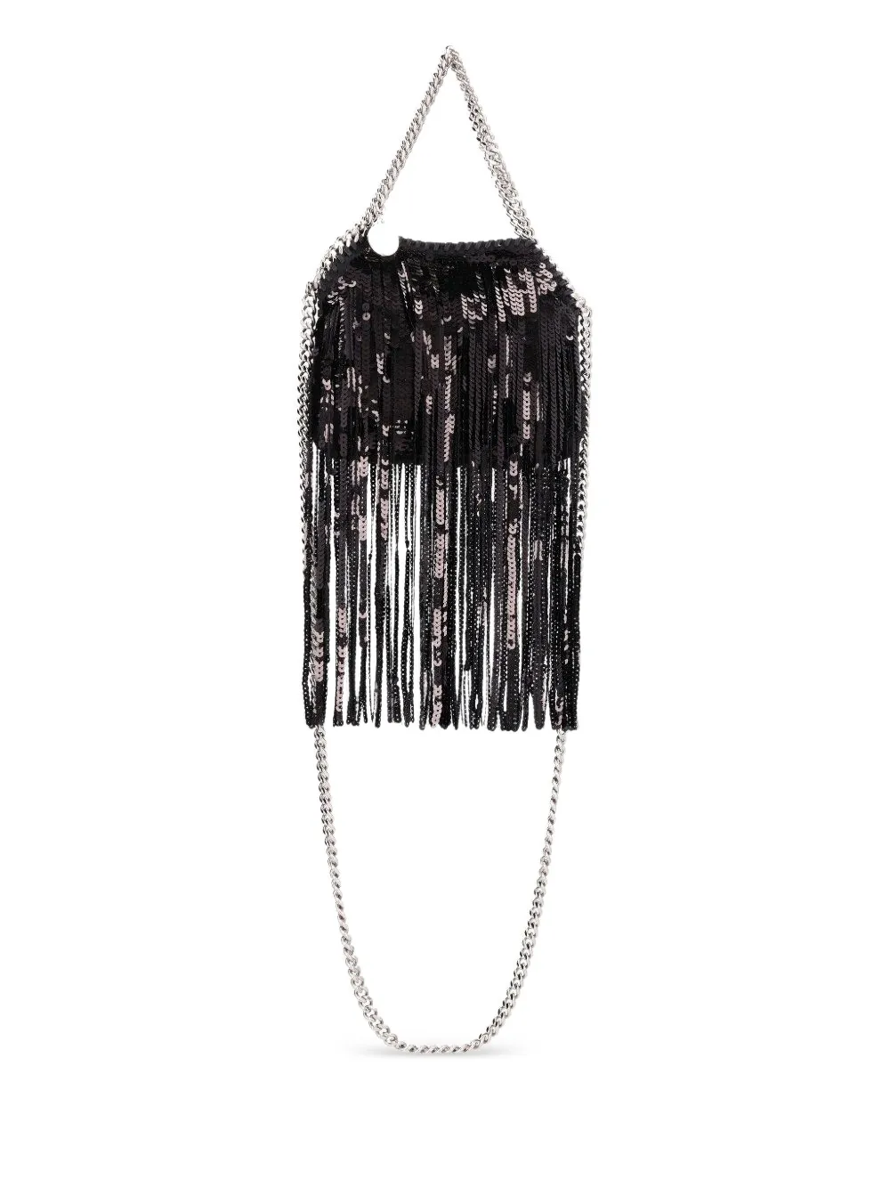 Stella McCartney Falabella sequin-fringed shoulder bag - Black