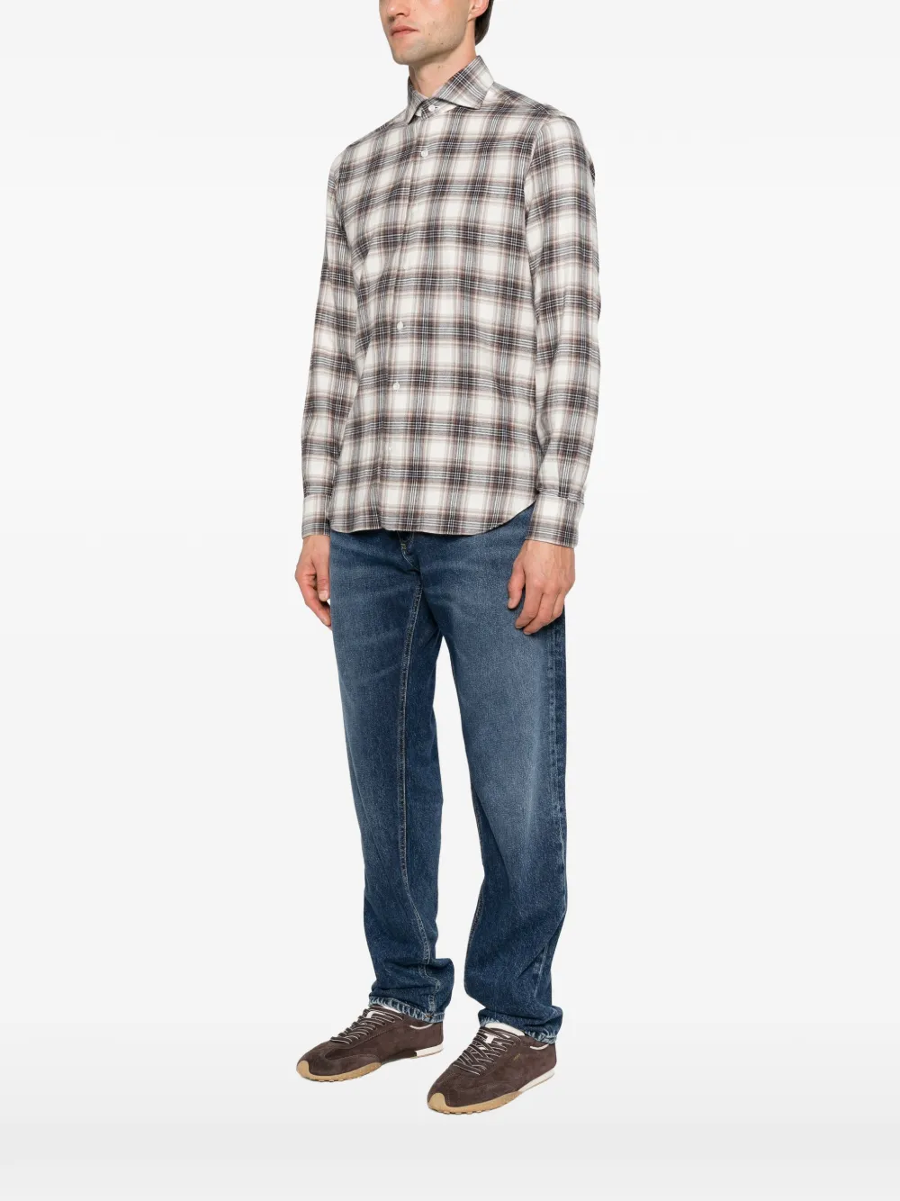 Barba Dandy geruit overhemd Beige
