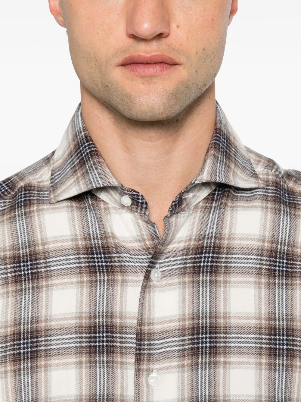 Barba Dandy geruit overhemd Beige