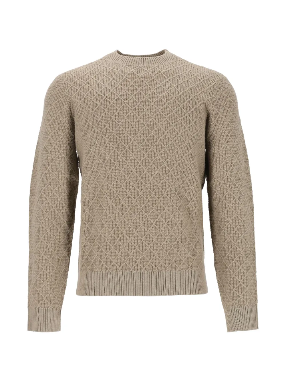 Emporio Armani diamond-pattern crew-neck sweater - Toni neutri