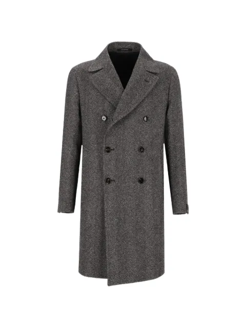Tagliatore herringbone double-breasted coat