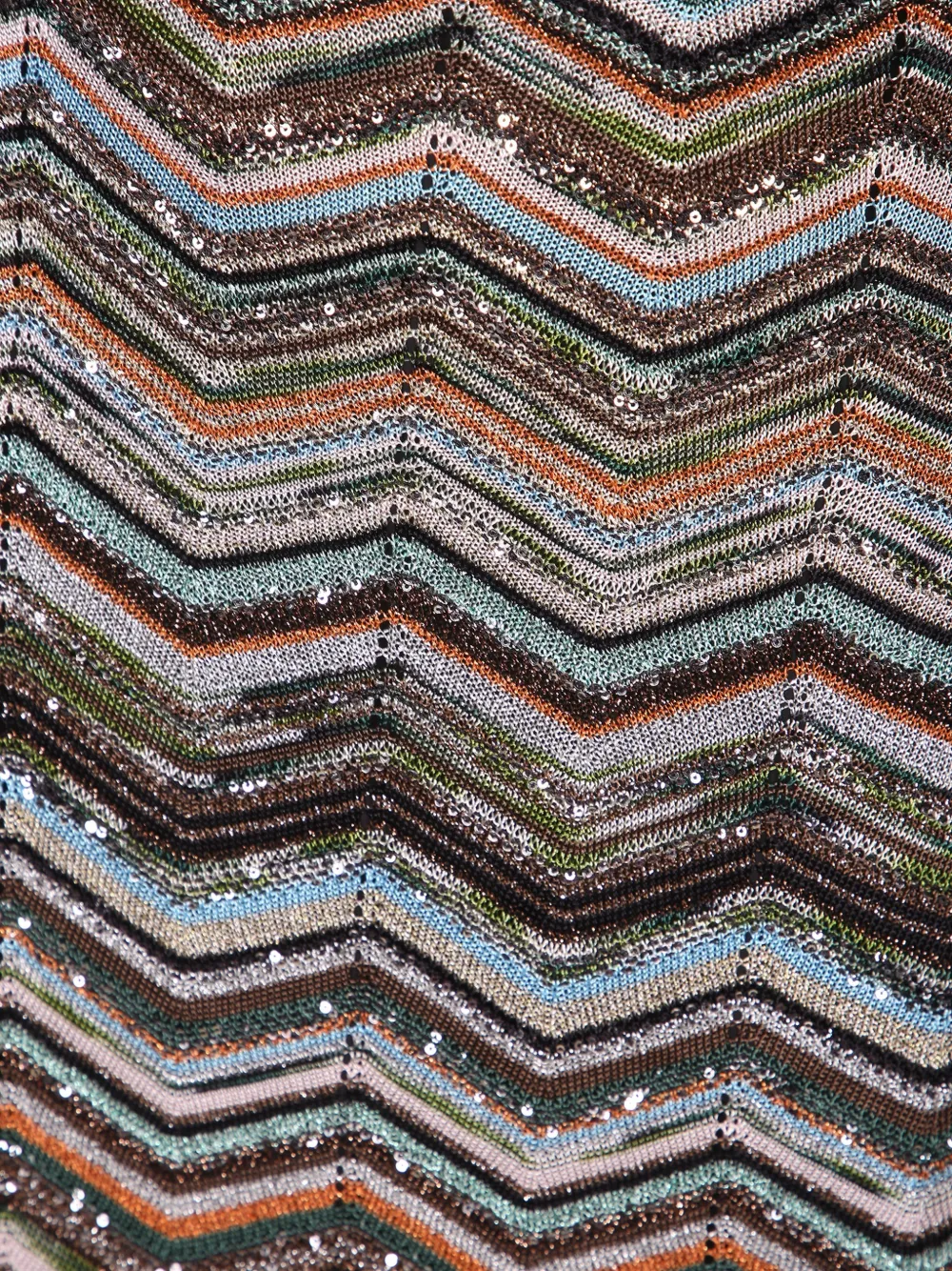 Missoni Jurk verfraaid met pailletten en zigzag patroon Bruin