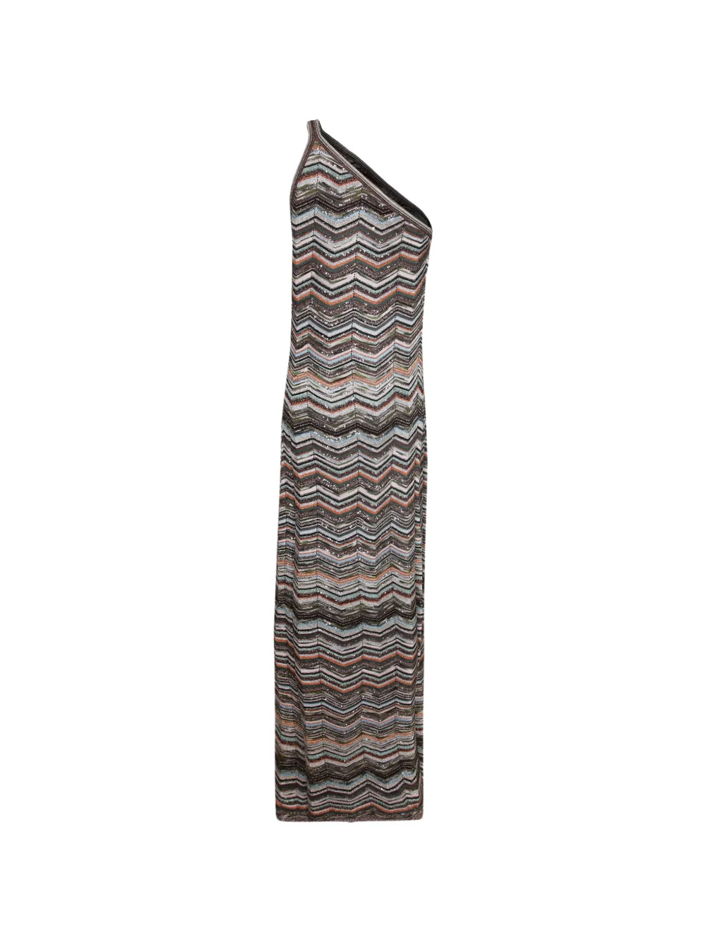 Missoni sequin-embellished zigzag-knit dress - Marrone