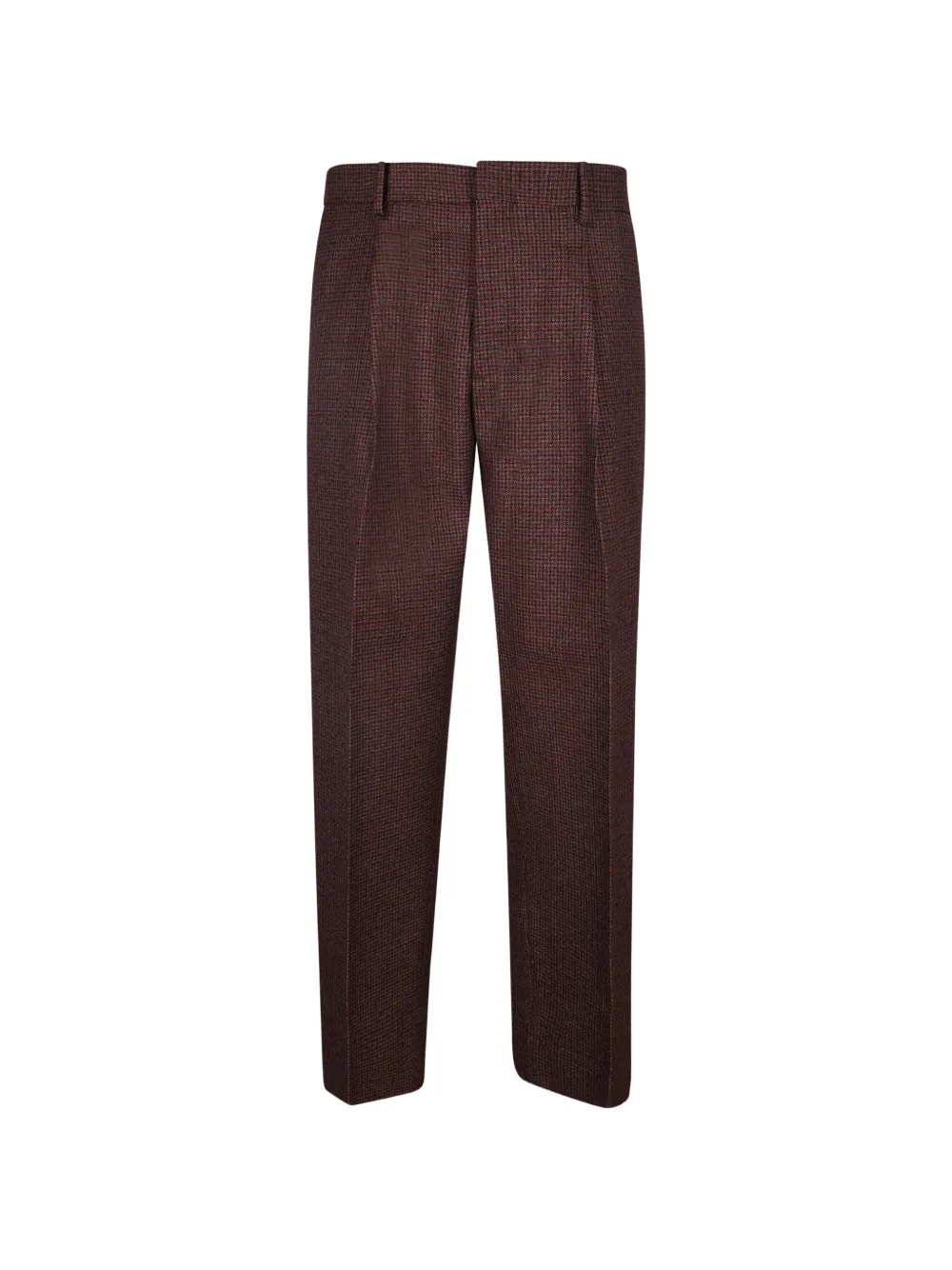 Costumein check-pattern pressed-crease trousers