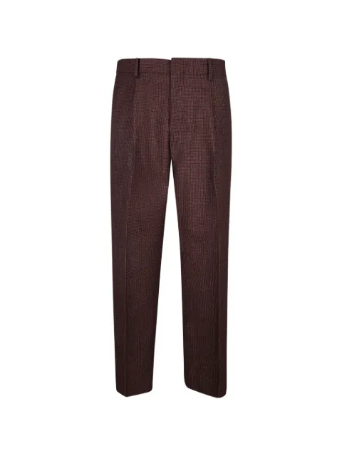 Costumein check-pattern pressed-crease trousers