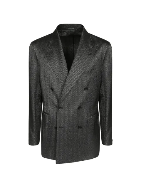 Tagliatore double-breasted herringbone-pattern blazer