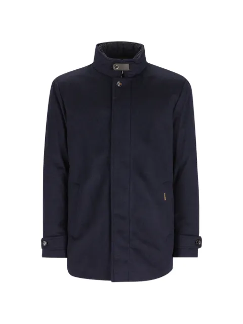 Moorer padded high-neck single-breasted coat