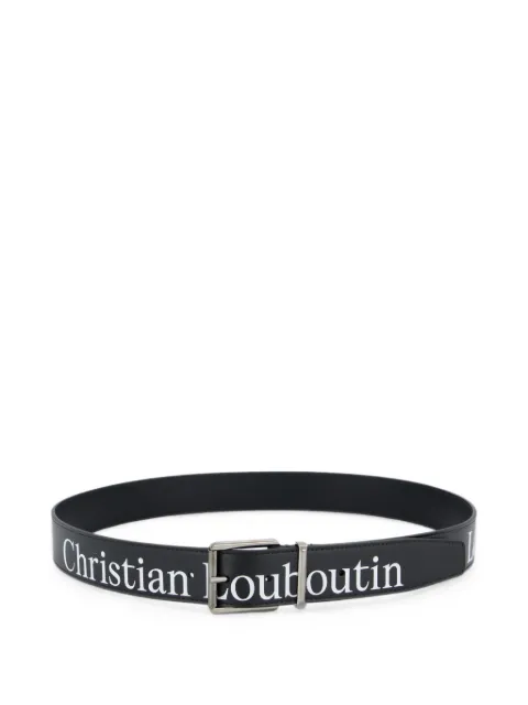 Christian Louboutin logo-print leather belt