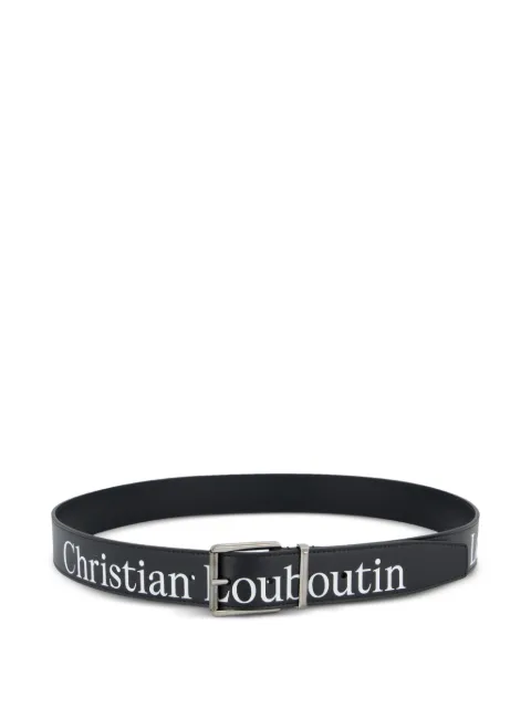 Christian Louboutin logo-print leather belt