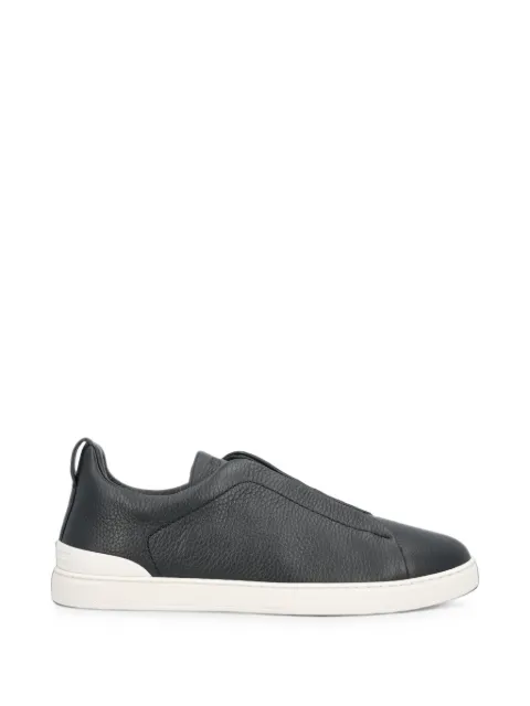 Zegna navy blue deerskin Triple Stitch™ sneakers