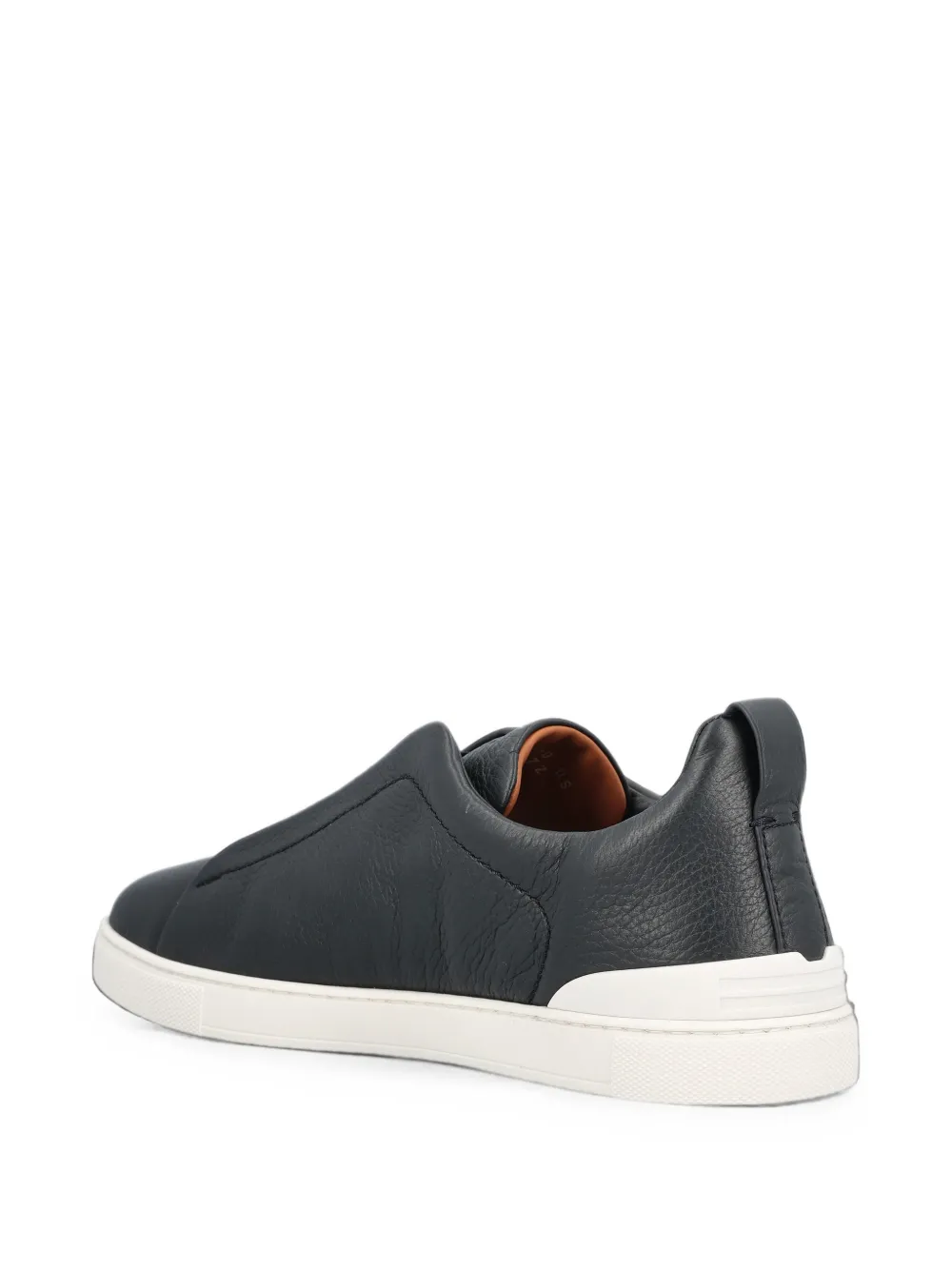Zegna navy blue deerskin Triple Stitch™ sneakers Blauw