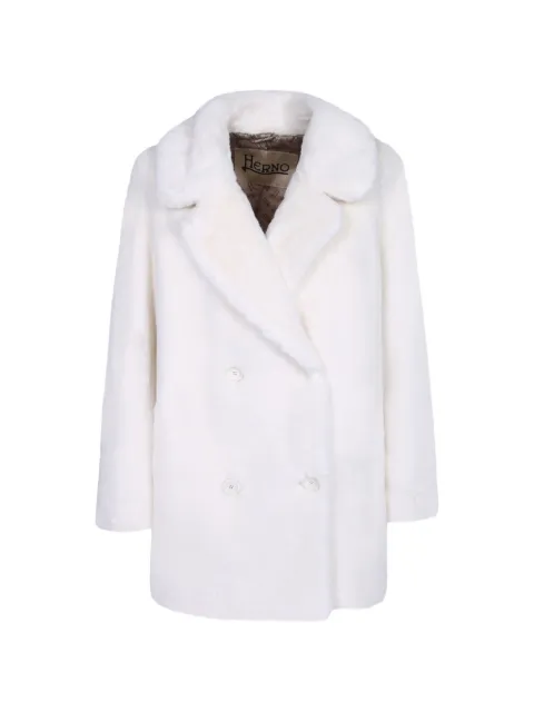 Herno faux-fur double-breasted coat
