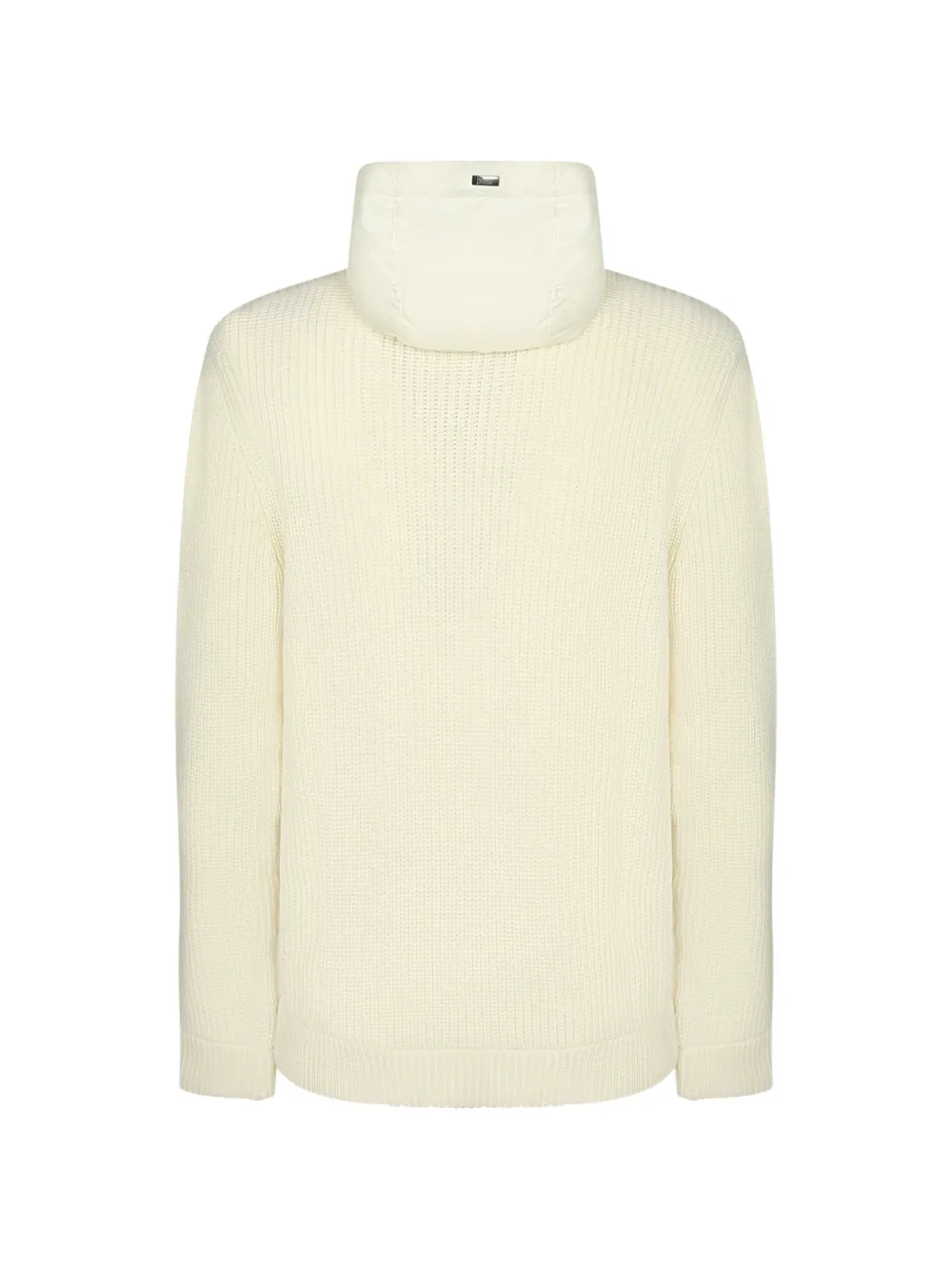 Herno ribbed-knit zip-up hoodie Beige