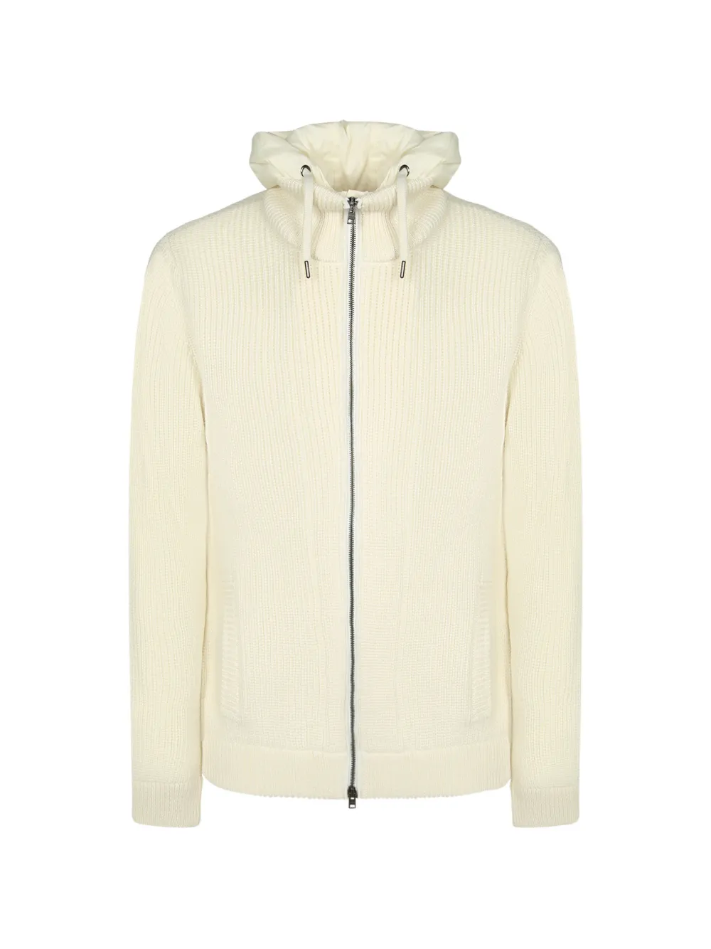 Herno ribbed-knit zip-up hoodie