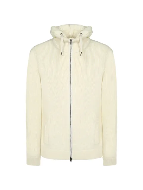 Herno ribbed-knit zip-up hoodie