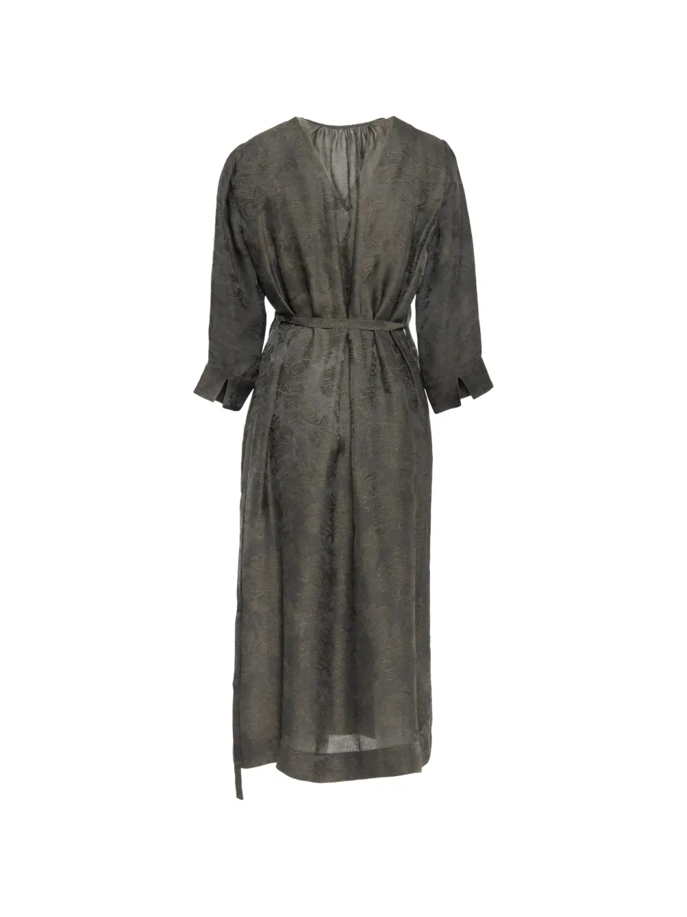 Uma Wang Anthea jacquard-pattern wrap midi dress Grijs