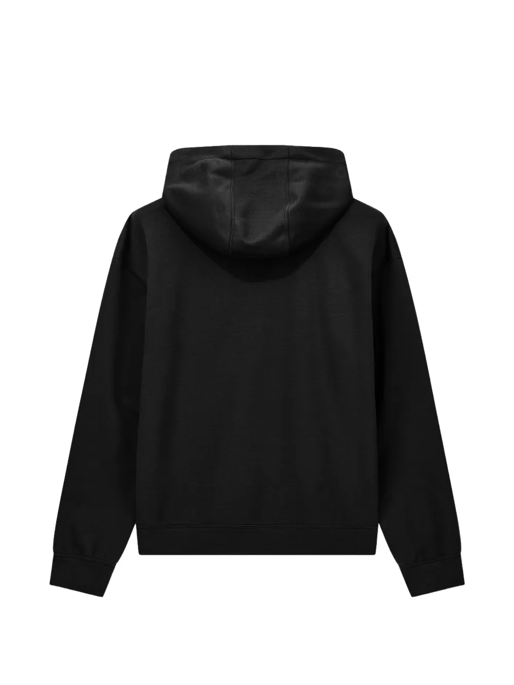Giorgio Armani logo-patch drawstring hoodie Zwart