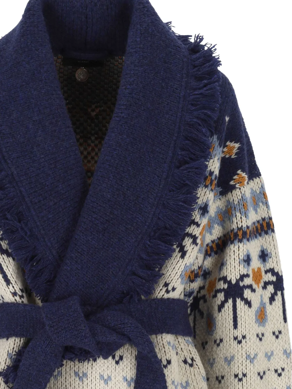Alanui Vestjas met franje afwerking en jacquard Blauw