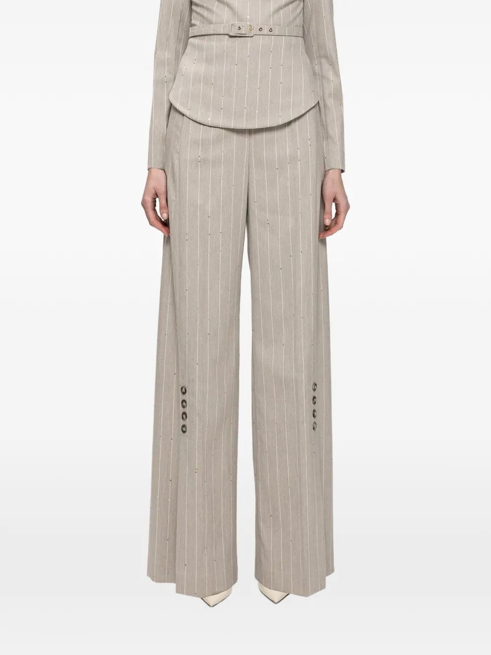 NISSA pinstripe wide-leg trousers