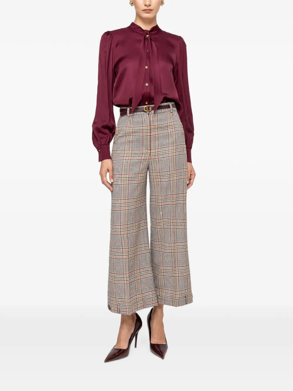 NISSA Viscose blouse met strikdetail Rood
