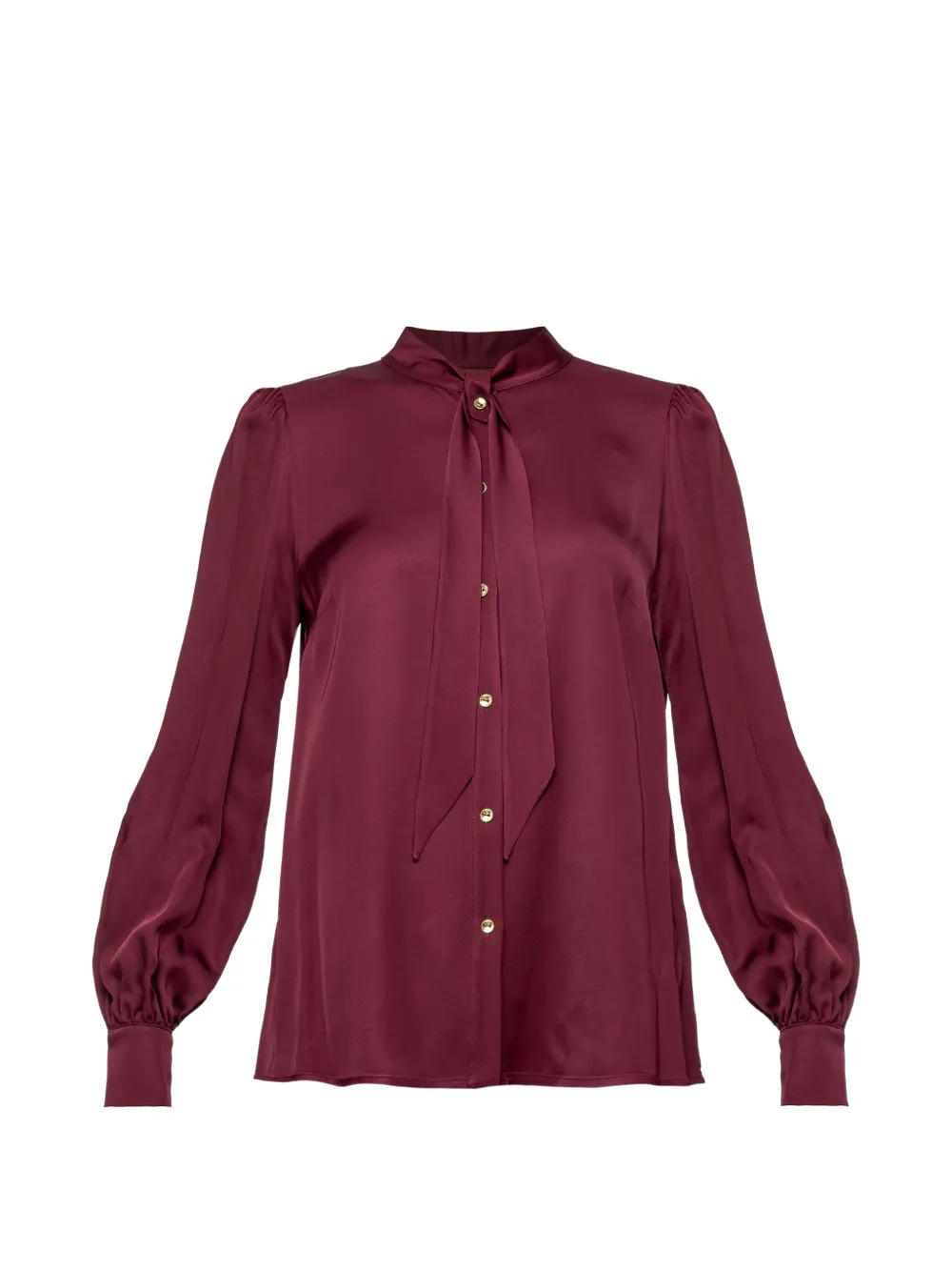 NISSA bow-detail viscose shirt - Rosso