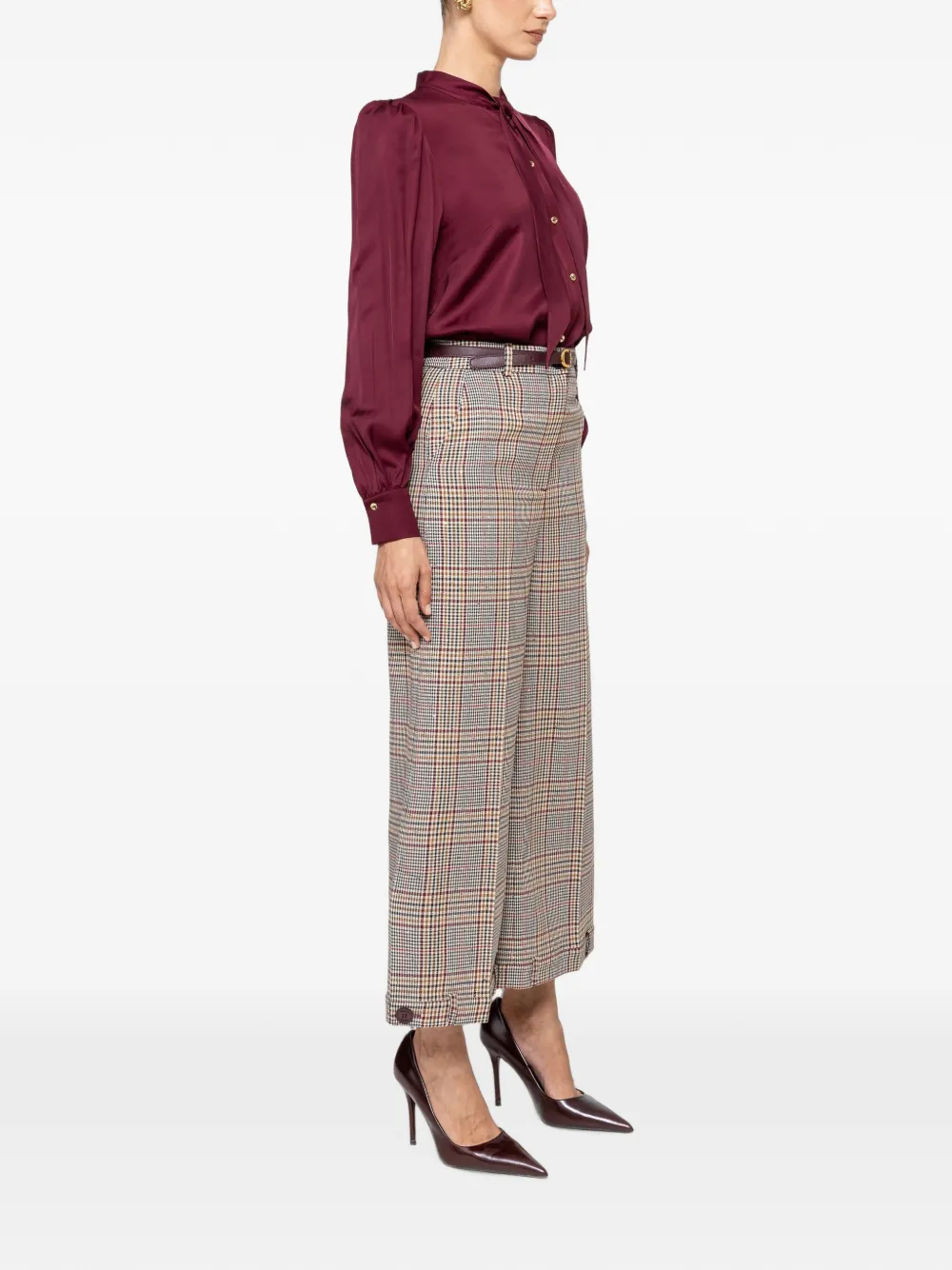 NISSA Viscose blouse met strikdetail Rood