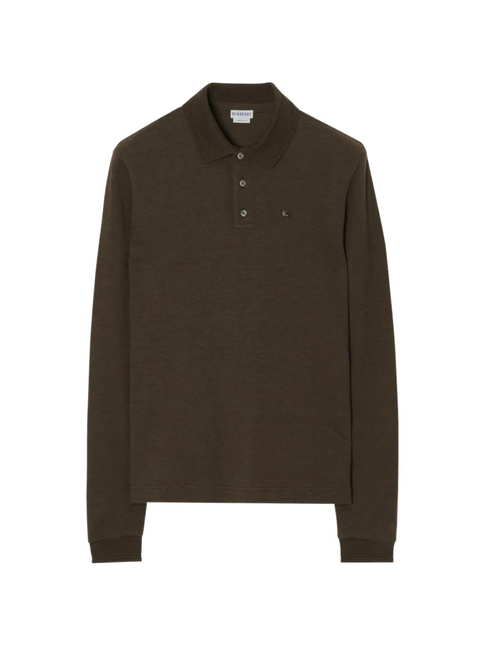 Burberry long-sleeve wool-cotton polo shirt Bruin