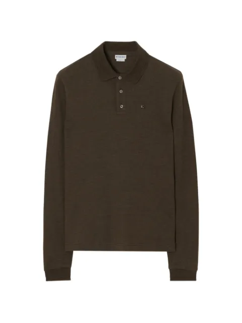 Burberry long-sleeve wool-cotton polo shirt