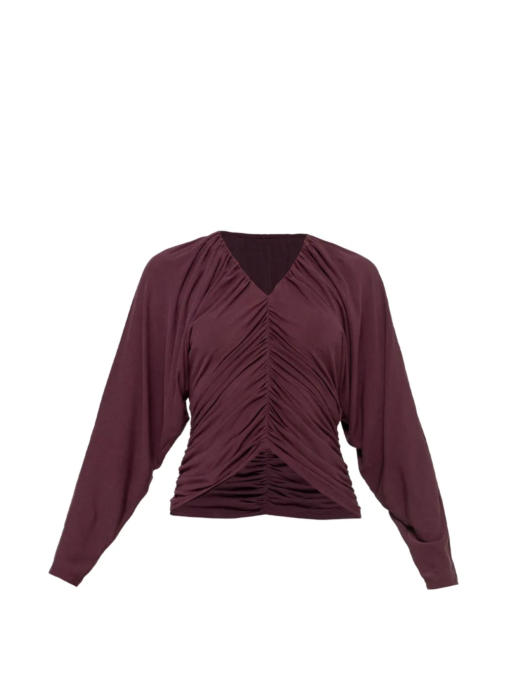 Nissa Draped Tencel™ And Wool Top In Purple