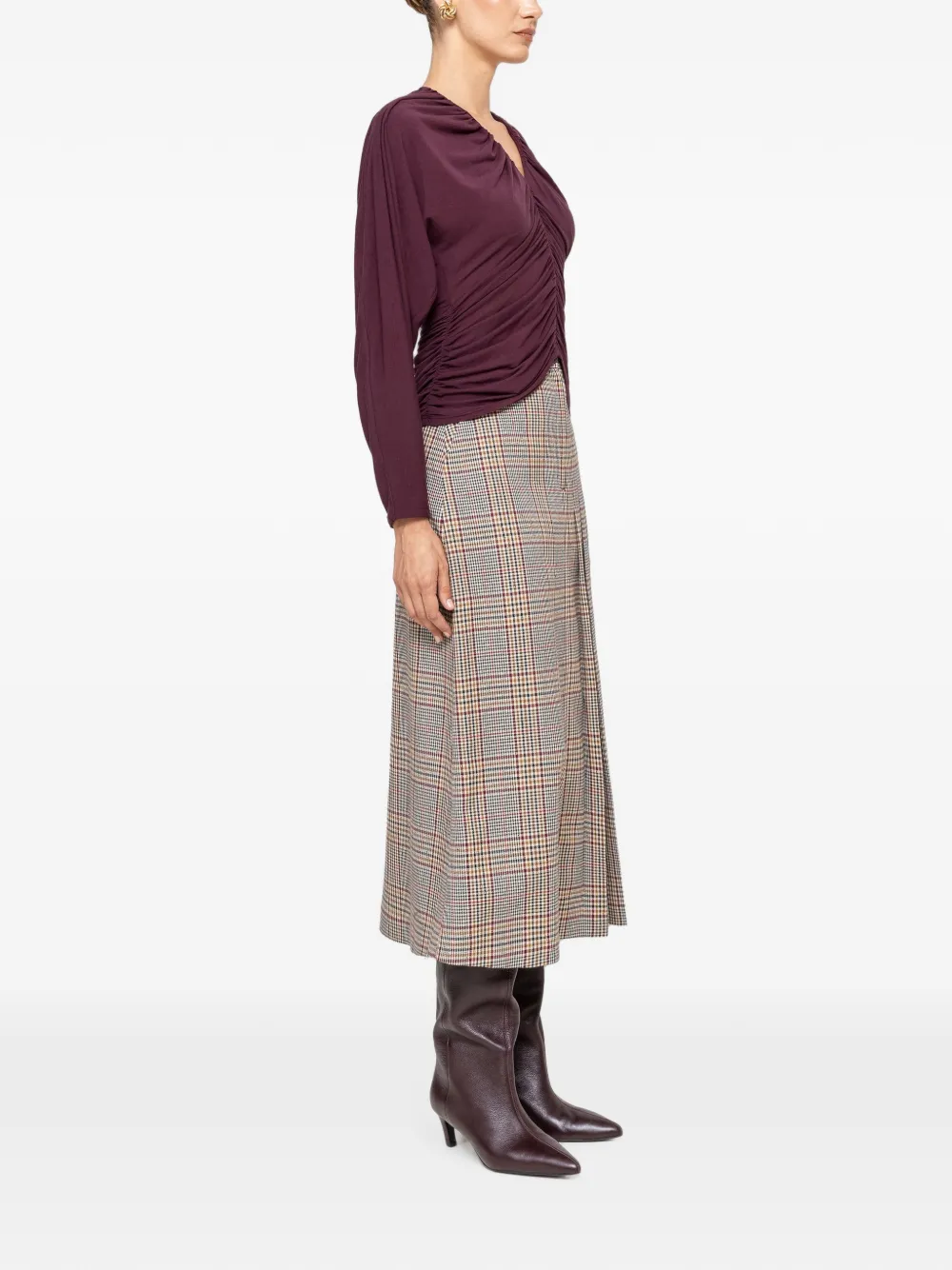 NISSA Gedrapeerde TENCEL™ wollen top Paars