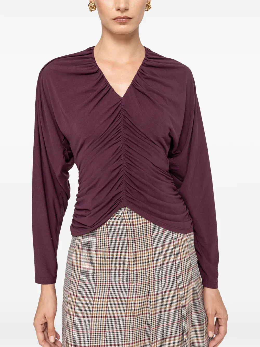 NISSA Gedrapeerde TENCEL™ wollen top Paars