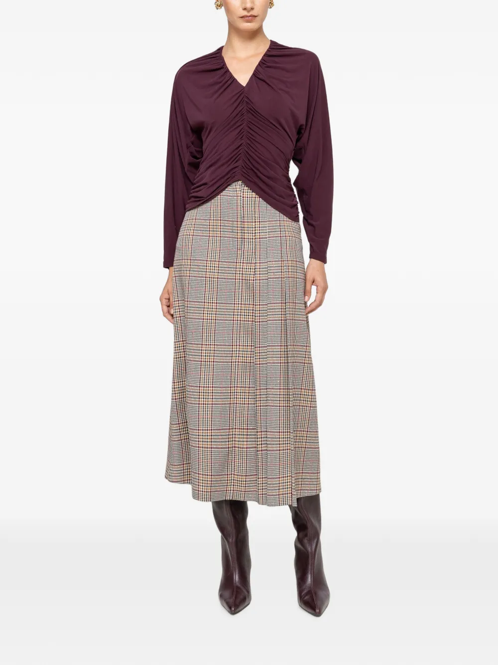 NISSA Gedrapeerde TENCEL™ wollen top Paars