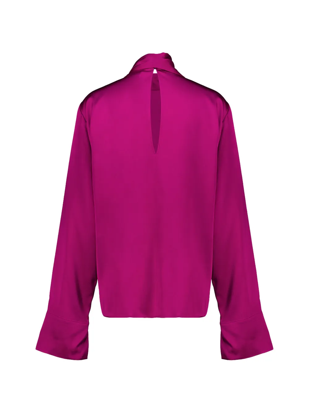 Stella McCartney Satijnen top met gestrikte achterkant en hoge hals Roze